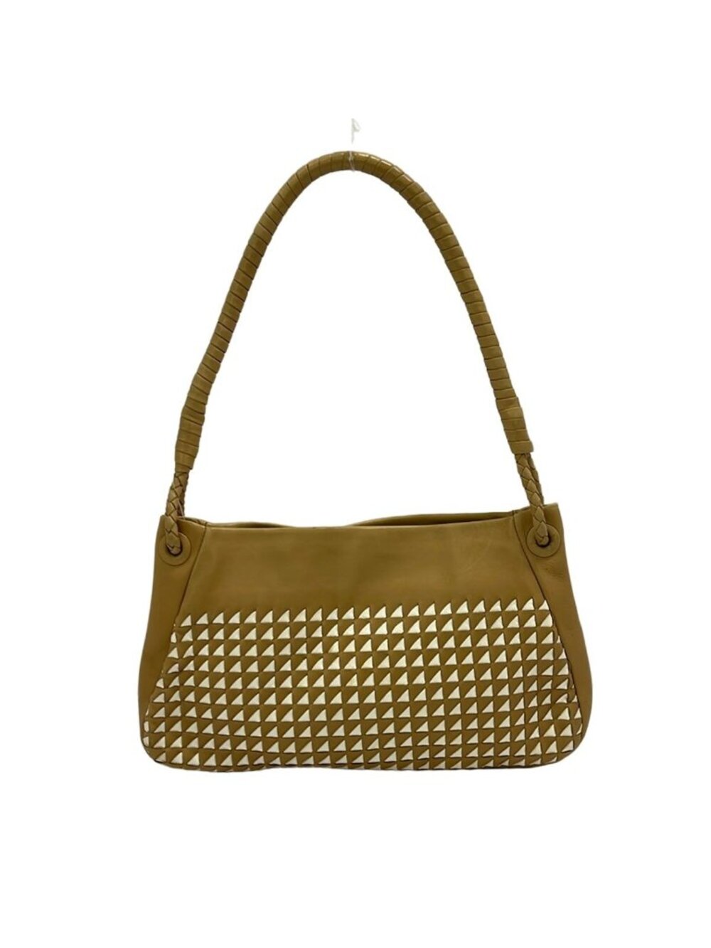 Bottega Veneta Shoulder Bag Beige White Leather